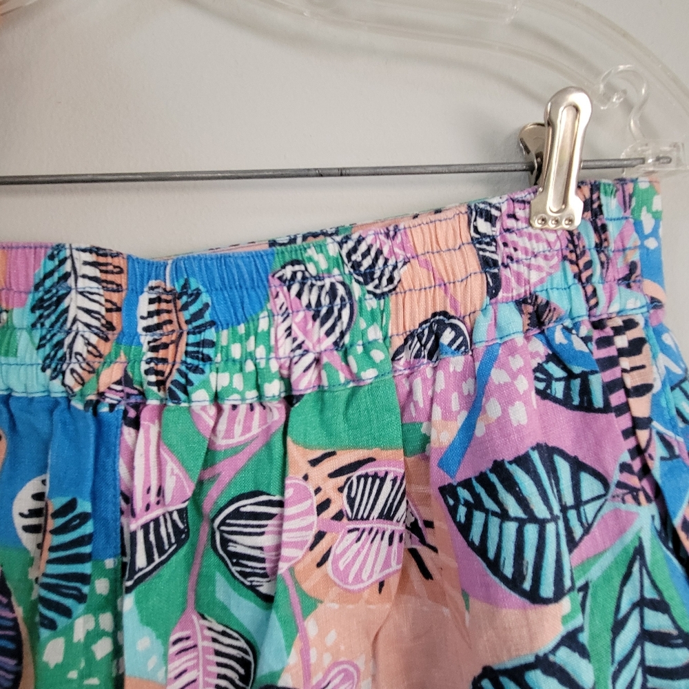 Cynthia Rowley Linen Tropical Flowy Pant Women's Size L Wide Leg Beachy Boho - Picture 4 of 9